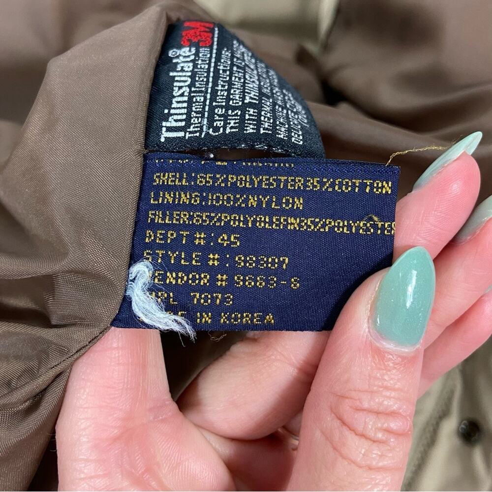 Vintage 90s Fieldmaster Size Large Neutral Tan Puffer Style Winter Jacket/Coat - Picture 7 of 10